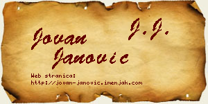 Jovan Janović vizit kartica